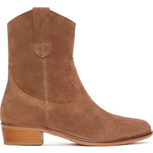 Kadın Taba Süet Deri Kovboy Bot 25AFD150610