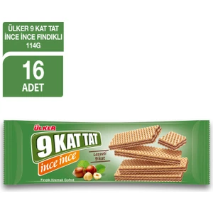 9 Kat Tat Ince Ince Fındıklı 114 gr x 16 Adet