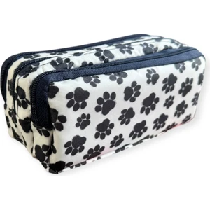 Üç Bölmeli Desenli Kalem Çantası, 8 Farklı Model, Fermuarlı, Büyük Boy