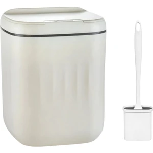 Akıllı Teknolojik Antibakteriyel Sensörlü Çöp Kovası 20 Litre + Duvara Asılabilir Beyaz Silikon Klozet Fırçası