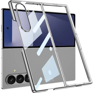 Galaxy Z Fold 7 Uyumlu Kılıf Cam Arka Kapak Kamera Korumalı Metalik Kenarlı Premium Glitter