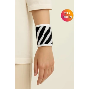 Ender Home Wild Spirit 2'li Zebra Desen Bilek Bandı – %100 Pamuklu ve Yumuşak