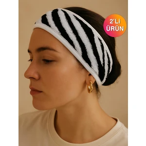 Ender Home Wild Spirit 2'li Zebra Desen Saç Bandı – %100 Pamuklu ve Yumuşak