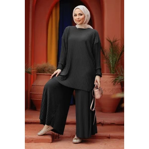 Sandy Komple Piliseli Ikili Tesettür Pantolonlu Takım 38-46 Beden Arası Uyumlu
