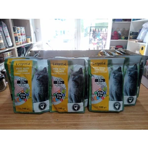 Leopold Kedi Püre Yaş Mama Ezme Formunda Tavuklu 100 GRAM X 10 ADET