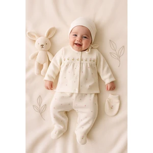 Kız Bebek Çiçek Desen Nakış Işlemeli Bahar Esintisi Model 10 'lü Yeni Doğan Hastane Çıkış Zıbın Seti