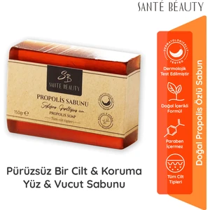 SANTE BEAUTY Doğal Propolis Özlü Hassas Ciltler Için Katı El Yüz & Vücut Yıkama & Bakım Sabunu 150 gr
