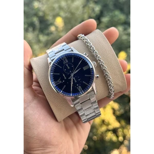 Bileklik Hediyeli Trend Spor Çelik Kordon Erkek Kol Saati