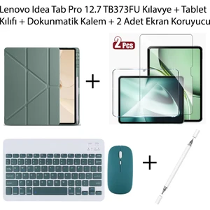 Yesnıce Lenovo Idea Tab Pro 12.7 TB373FU Uyumlu Standlı Kılıf ve Dokunmatik Kalem ve Klavye ve Mouse