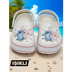 Lilo Stich Baskılı Tabanı Işıklı Kız Çocuk Plaj Terliği & Sandaleti