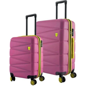 Büyük Ve Kabin Boy 2'li Valiz Seti  4x2 Teker Pembe 1164