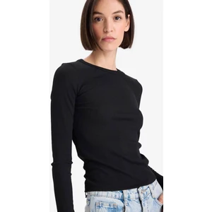 Slim Fit Basic Düz Fitilli Kaşkorse Uzun Kollu Tişört E5767AX25AU