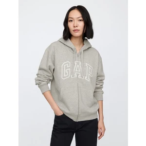 Kadın Gri Gap Logo Fleece Fermuarlı Sweatshirt