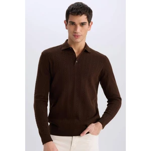 Standart Fit Polo Yaka Triko Kazak E6366AX24WN