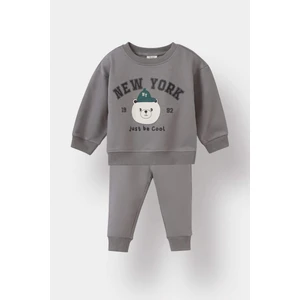 Erkek Bebek 2'li Takım Baskılı Sweatshirt Eşofman Altı E8994A525AU