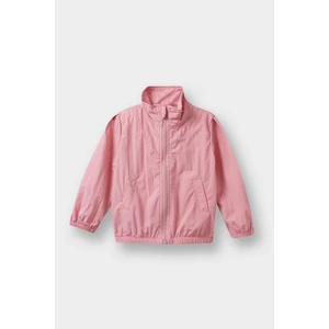 Kız Bebek Beli Lastikli Gömlek Yaka Fermuarlı Cepli Paraşüt Yağmurluk F8398A525AU