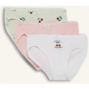 Kız Çocuk Meyve Desenli 3'lü Slip Külot F8583A825AU