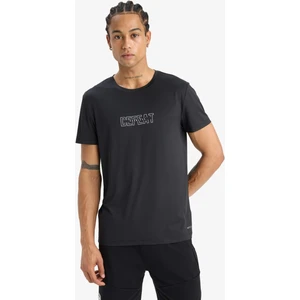 Slim Fit Dar Kesim Bisiklet Yaka Esnek Kumaş Baskılı Sporcu Kısa Kollu Tişört E7516AX25AU