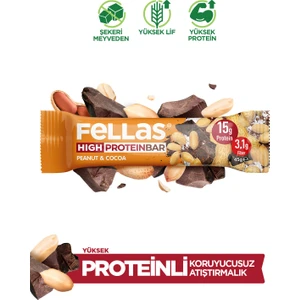 Yer Fıstıklı ve Kakaolu Yüksek Protein Bar 45 g x 12 Adet