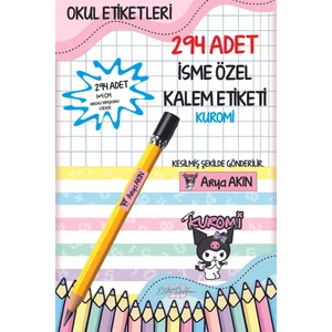 Etiket Dükkanı Okul Etiketi Kalem Etiketi Isimli Kişiye Özel Kuromi 294 Adet