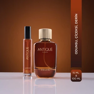 Antique Edp 100 ml & Seyahat Boy 15 ml Erkek Parfüm Seti I Odunsu ve Çiçeksi I Vetiver, Vanilya
