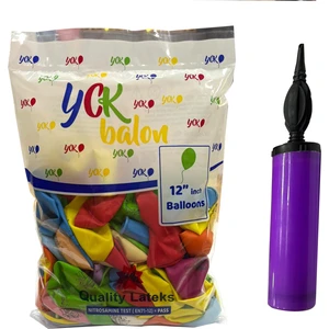 Yck Balon Yck 12" Pastel Okula Hoşgeldin 1+1 - 100 Adet- Konuşma Balonu + Balon Şişirme Pompası