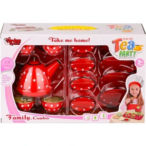 Vardem Oyuncak 14 Parça Puantiye'li Renkli Metal Çay Seti