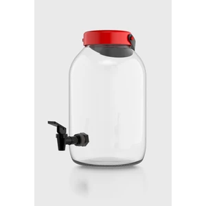 Macro 5000 ml Kırmızı Kapaklı Musluklu Cam Kavanoz 131002