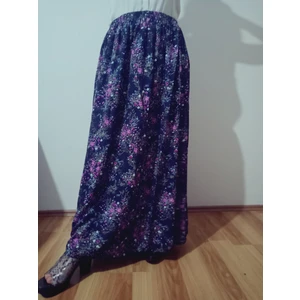 Beli Lastikli Desenli Viskon Basma Kumaş Maxi Boy Anne Etek