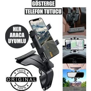 Gösterge Torpido Üstü Klipsli Araç Telefon Tutucu 360 Derece Dönebilir Her Telefona Uyumlu Numaratörlü