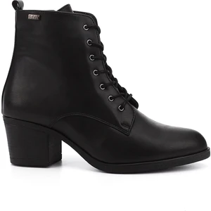 Gön Sivri Burun Kauçuk Taban Topuklu Fermuarlı Bağcıklı Kadın Günlük Bot 20479