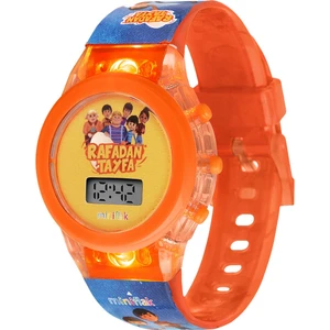 Miniflak Rafadan Tayfa Lisanslı RF7220 Turuncu Mavi Işıklı Öğretici Çocuk Saati