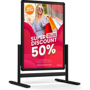 Alüminyum Kaldırım Reklam Poster Maki Pano Siyah