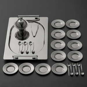 New 9000 28 Parça Oval Çay Seti Çelik