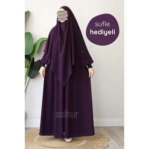 Alya Ferace Sufle Hediyeli Takım Mürdüm