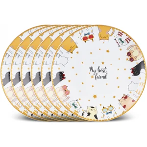 Cat Cake 6 Parça Opal Cam Pasta Seti 19 cm