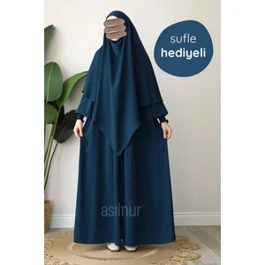 Alya Ferace Sufle Hediyeli Takım Petrol Mavisi