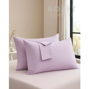 Rozet Tekstil Mor Yastık Kılıfı Pamuk Kumaş Kapaklı (2 Adet) 50  x  70  cm