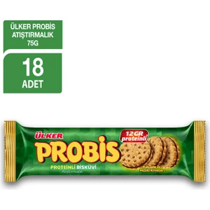 Probis Atıştırmalık Sandviç Bisküvi 12 GR Protein İçeren 73 gr x 18 ADET Kakaolu Muzlu