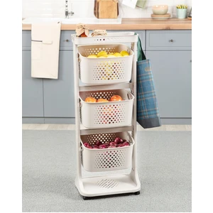 Madame Coco 3 Katlı Organizer Raf Plastik Malzeme ile Soft Bej Renk 1 Adet Düzenleyici