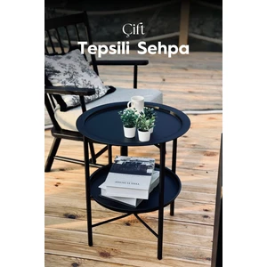 He Dizayn Aksesuar Katlanır Çift Tepsili Sehpa