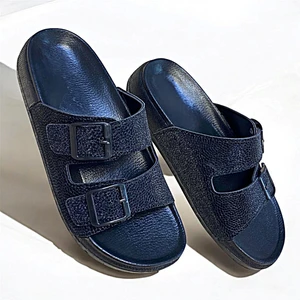 Simli Tokalı Siyah Ortopedik Bayan Terliği