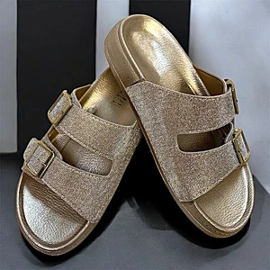 Simli Tokalı Altın Ortopedik Bayan Terliği