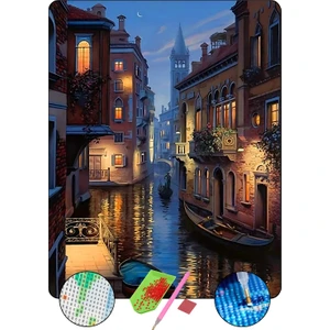 HONDEP 5D Elmas Boyama Seti – Venedik Gecesi | 40x50 cm - Tuvale Gerili Diamond Painting Sayılarla Boyama Mozaik Tablo