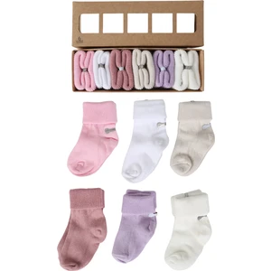 Organik Pamuklu 6'lı Yenidoğan Kız Bebek Çorap