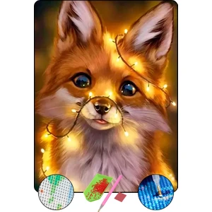 HONDEP 5D Elmas Boyama Seti – Tilki | 40x50 cm - Tuvale Gerili Diamond Painting Sayılarla Boyama Mozaik Tablo