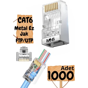 Mn6 M117XF Cat6 JACK/1000 Adet-Metal Ez/yeni Nesil RJ45 Cat6-8p/8c Açık Uçlu/cat6 Konnektör