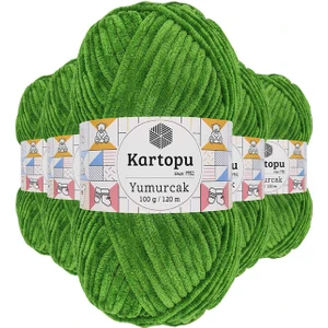 5 Adet Yumurcak Kadife El Örgü Ipi Yeşil K469