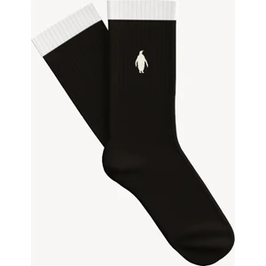 Penguen Ince Havlu Çorap - Siyah/beyaz