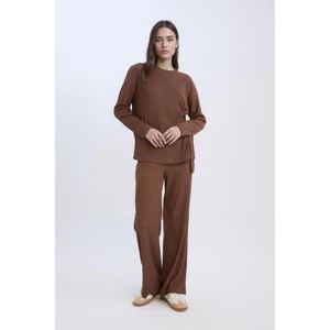 Bürümcük Pantolon Wide Leg Geniş Bol Paça Beli Lastikli C0200AX24AU